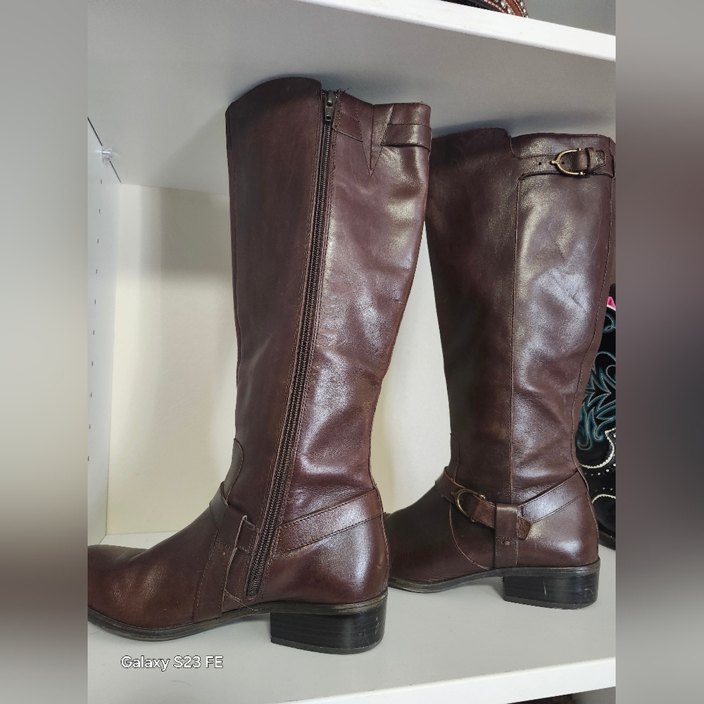 Ralph Lauren Women's Margarite Knee High Genuine Leather Riding Boots